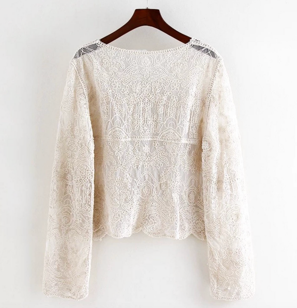 Vintage Crochet Knit Cardigan
