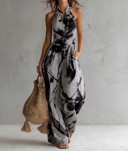Halter Neck Printed Dress