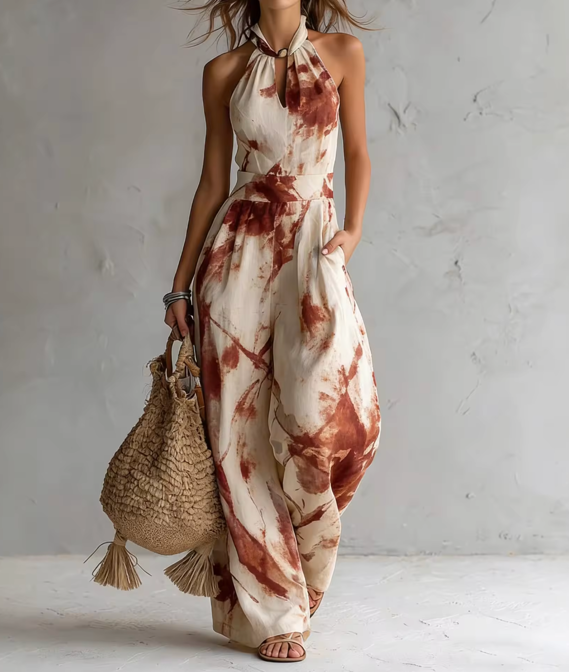 Halter Neck Printed Dress