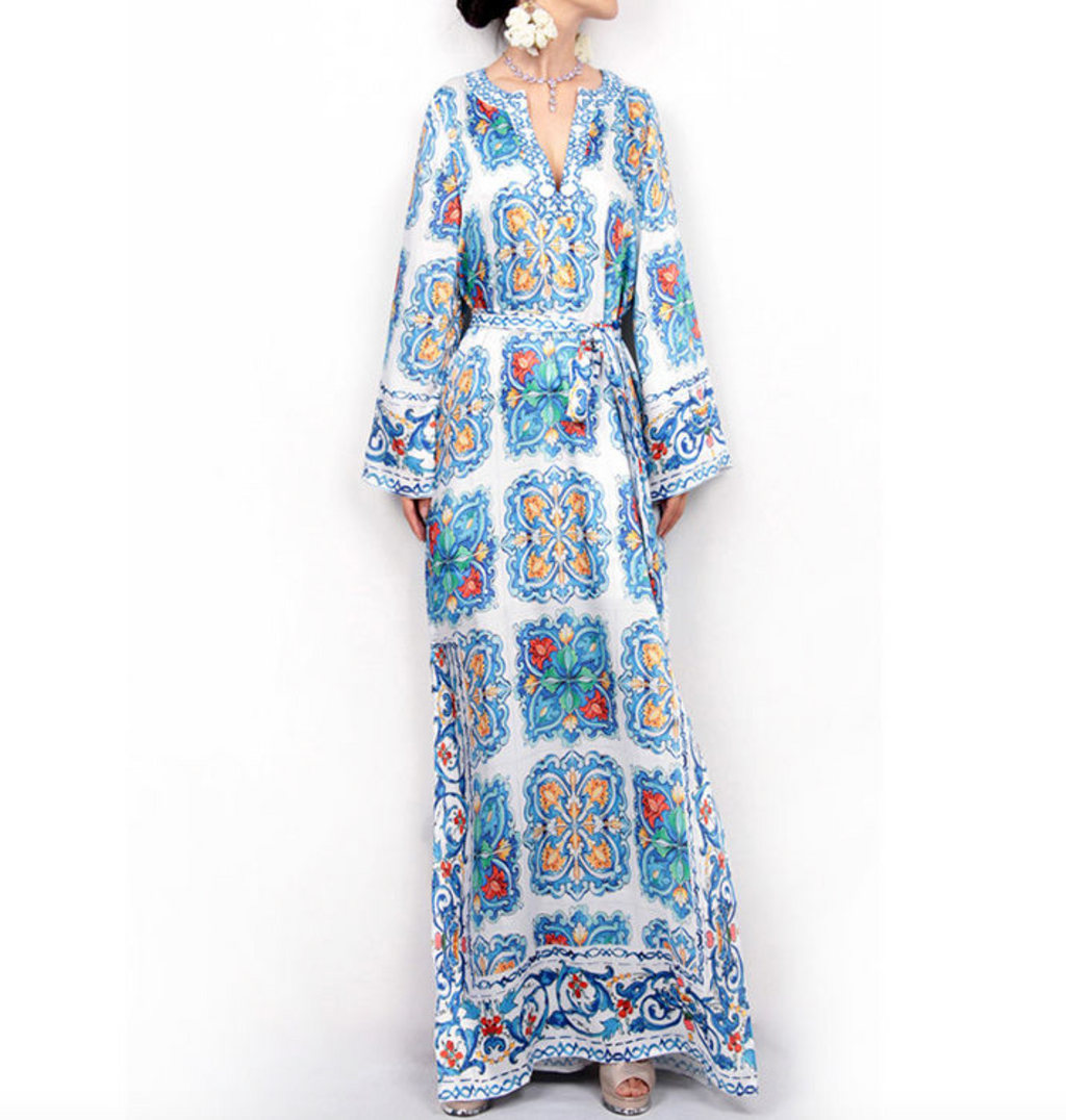 Long Sleeve Vintage Boho Dress