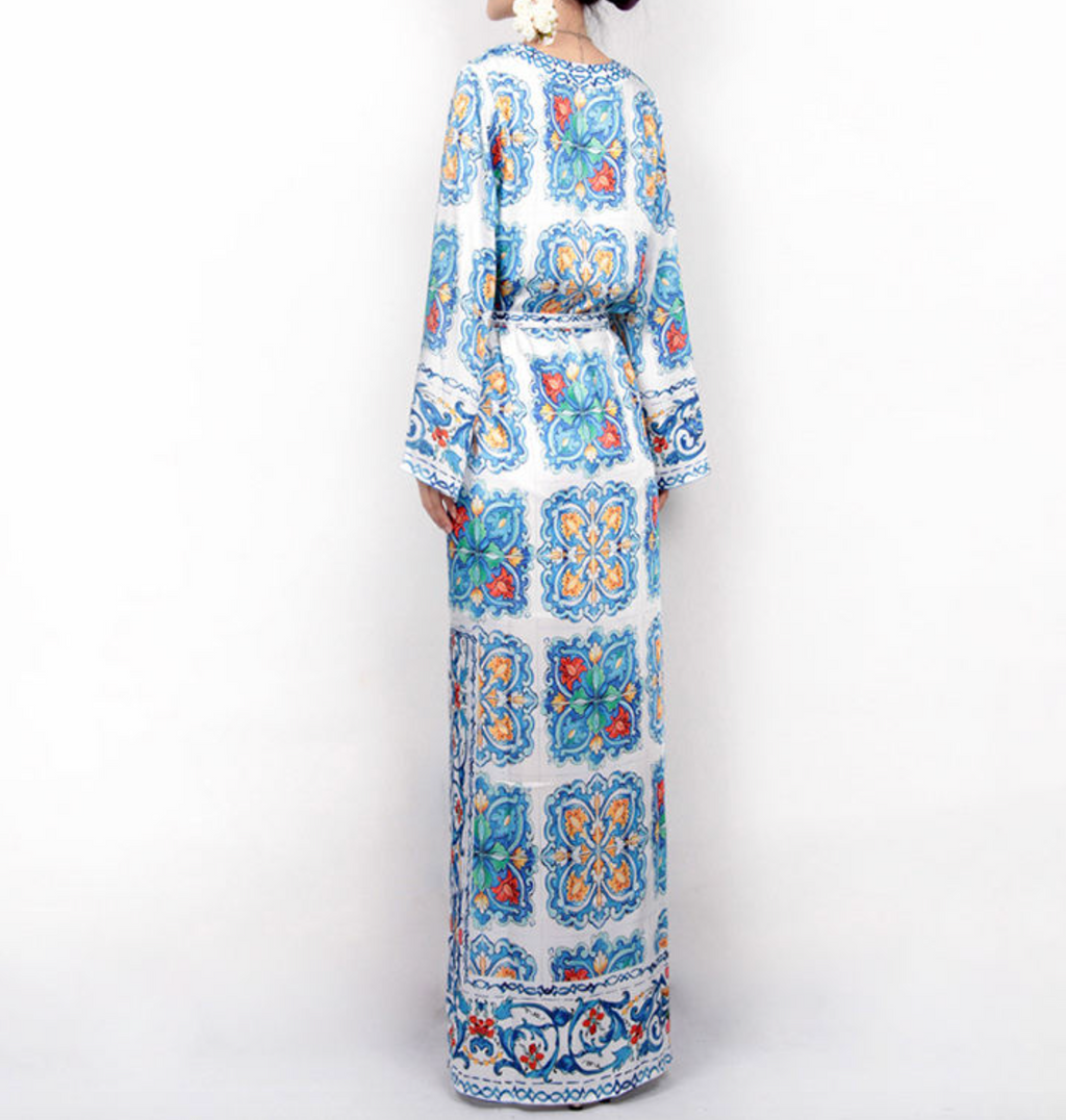 Long Sleeve Vintage Boho Dress